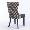 Kumasinova Set of 2 Upholstered Velvet Dining Chairs with High Backrest, Solid Wood Kitchen Chairs with Decorative Rivets, Modern Armless Chairs - 2 of 4