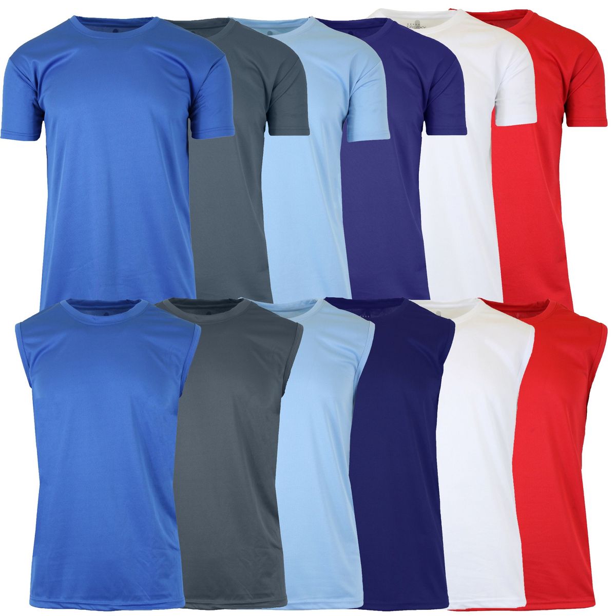 Galaxy By Harvic Men's Performance Moisture-Wicking Active Short Sleeve and Muscle Tees Set-4 Pack - thumbnail 7