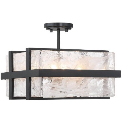 Minka Lavery Cloud Break 15" Wide Coal Black 4-Light Ceiling Light