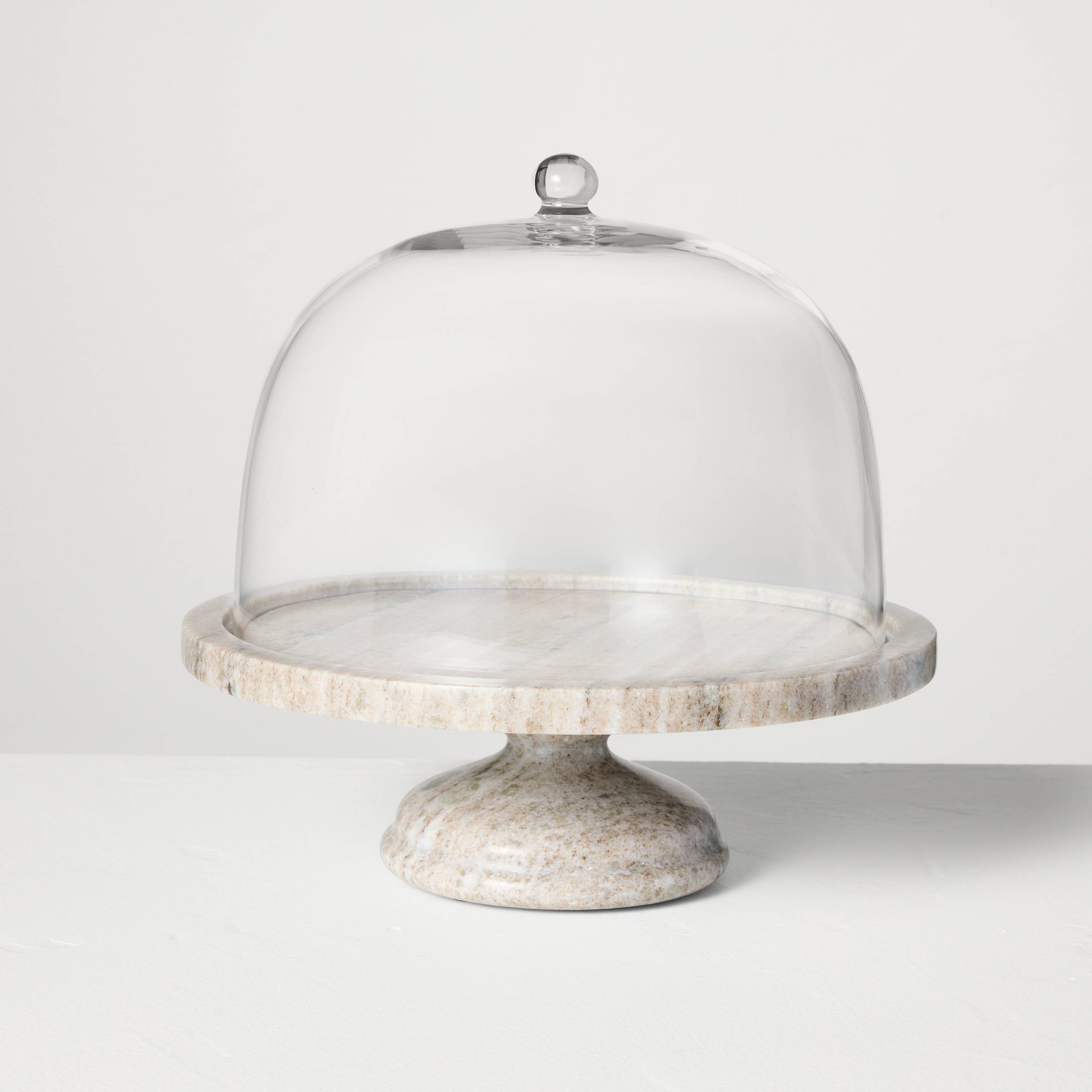 Marble Covered Dessert Pedestal Warm Gray - Hearth & Hand™ with Magnolia