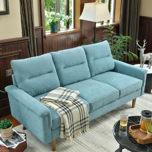 XIZZI 3 Seater Sofa Couch with Deep Seats, Modern Upholstered Sofa with Armrests, Comfy Couches for Living Room, Bedroom and Office - 1 of 4