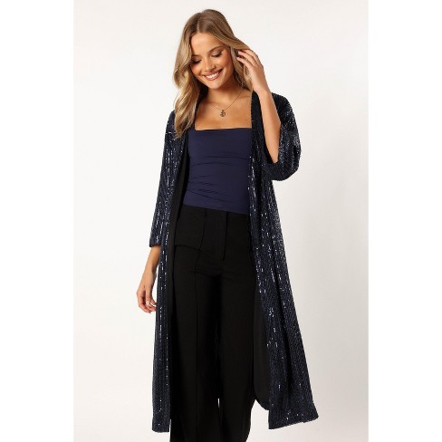 Gallery Longline Sequin Duster Coat