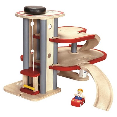 wooden parking garage toy