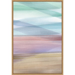 Amanti Art 16" x 23" Soft Summer I Warm Abstract by Mercedes Lopez Charro Framed Wall Canvas: Modern Lithograph, Vertical Layout - 1 of 4