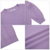 BLUEMING Women's Puff Sleeve Short Sleeve Knit Top Round Neck Essential Lightweight Solid Color Pullover Versatile Knitwear - 3 of 4
