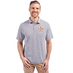 Houston Astros Cutter & Buck Virtue Eco Pique Botanical Print Recycled Mens Polo - 1 of 1