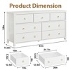 Bedroom Dressers, 47.2" Wide Banded Storage, Wooden Closet Freestanding Chest of Drawers - 2 of 4