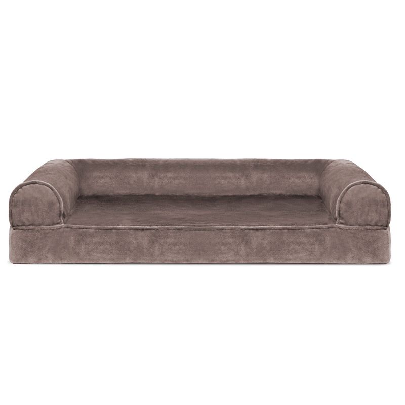FurHaven Faux Fur & Velvet Cooling Gel Top Sofa Dog Bed, 2 of 4