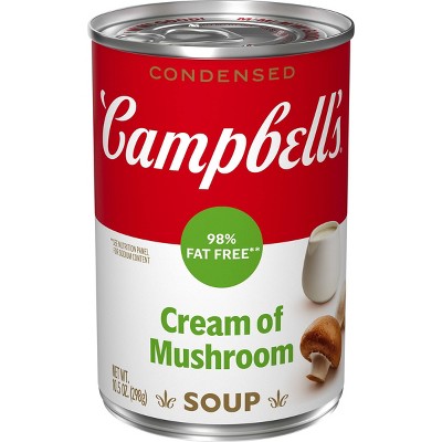 Campbell's Condensed 98% Fat Free Cream of Mushroom Soup - 10.5oz