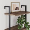 39" 3 Tier Wall Mount Floating Bookshelf Reclaimed Oak/Matte Black - Nathan James: Industrial Pipe Frame, Keyhole Mount - 3 of 4