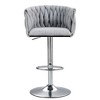 SKRAN Swivel Counter Height Bar Stools Set of 2, Adjustable Height Barstools with Woven Back & Footrest,Silver chromed Bar Stools for Cafe, Pub - 2 of 4