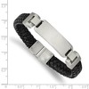 Black Bow Jewelry Men's Stainless Steel & Black Leather Brushed I.D. Bracelet, 8.5 Inch - 4 of 4