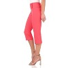 Rekucci Women’s Pull-On Comfort Capri Pants with Back Lacing Detail & Pockets – Mid-Rise Stretch Capris - 2 of 4