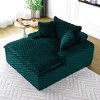 TUYOHW Oversized Single Seater Sofa,Wide Floor Couch with 2 Pillows for Small Space,400lb Capacity,No Assembly Required - 3 of 4