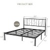 Homhougo Full Bed Frame, Gold Metal Platform Bed Frame with Headboard, Heavy Duty Metal Slat Support, Mattress Foundation, Noise Free Design, Gold - 2 of 4
