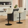 YOUNIKE Adjustable Swivel Counter Height Bar stools Set of 2 Modern Leather Island Barstools Seat Size 19.69"Wx15.75"Dx(22.83-32.28)"H - 3 of 4