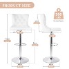 White two sets of velvet bar stools, swivel bar height stools, adjustable bar chairs - 2 of 4