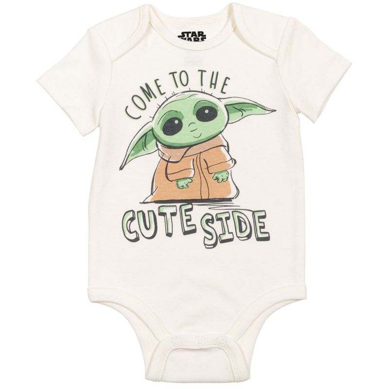Star Wars The Child Short Sleeve Bodysuit Pants and Hat 3 Piece Outfit Set Newborn to Infant, 2 of 10