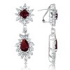 Guili Double Halo GV Sterling Silver with Colored Cubic Zirconia Emerald, Ruby, Sapphire, and Classic Cluster Dangle Earrings for Bold Elegance - 3 of 3