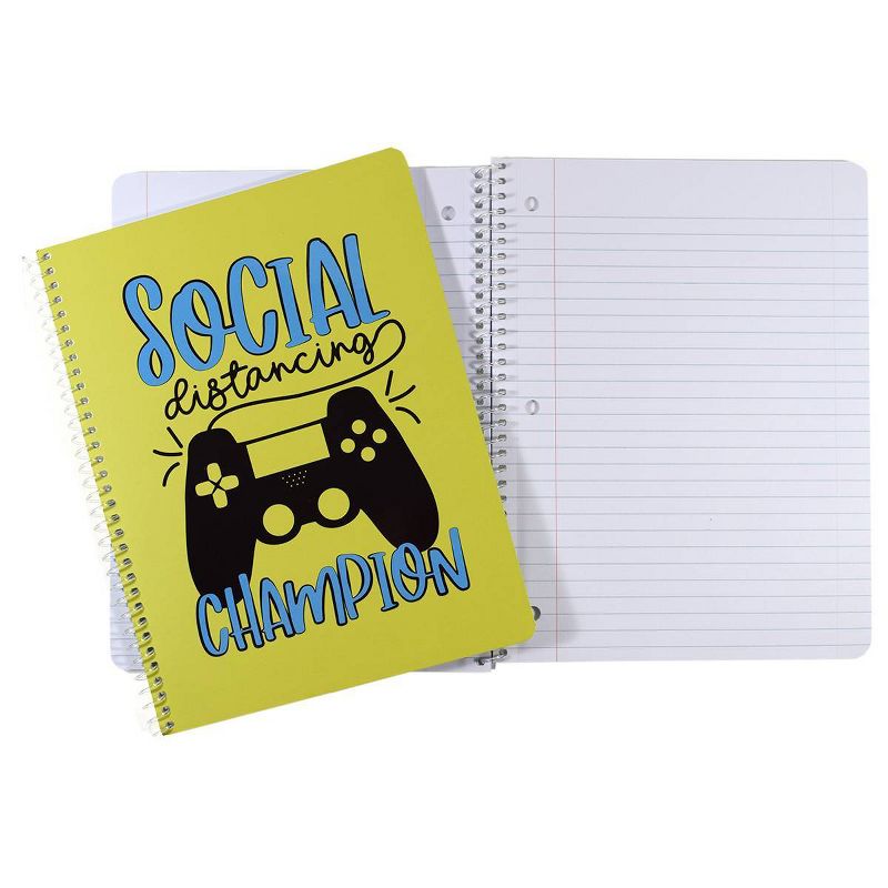 Wide Ruled 1 Subject Spiral Notebook Lets Game Social Distancing Champion - Top Flight, 3 of 4