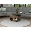 Lift Top Coffee Table, Casters, One Shelf, Dark Brown - 2 of 4