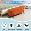 CAVINAS Oval Storage Ottoman Bench with Safety Hinge, Velvet Storage Bench with Padded Top, Multi-Functional Upholstered Bedroom End Bench - 2 of 4