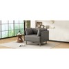39'' Upholstered Vintage Lounge Chair with Solid Wood Frame, Steel Legs and Wide Cushions - 3 of 4