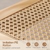 Bekrvio 47.2'' Boho Mid Century Modern Coffee Table, 2-Tier Rustic Rectangle Wood Center Table with Wood Legs & Rattan Shelf, for Living Room - 3 of 4