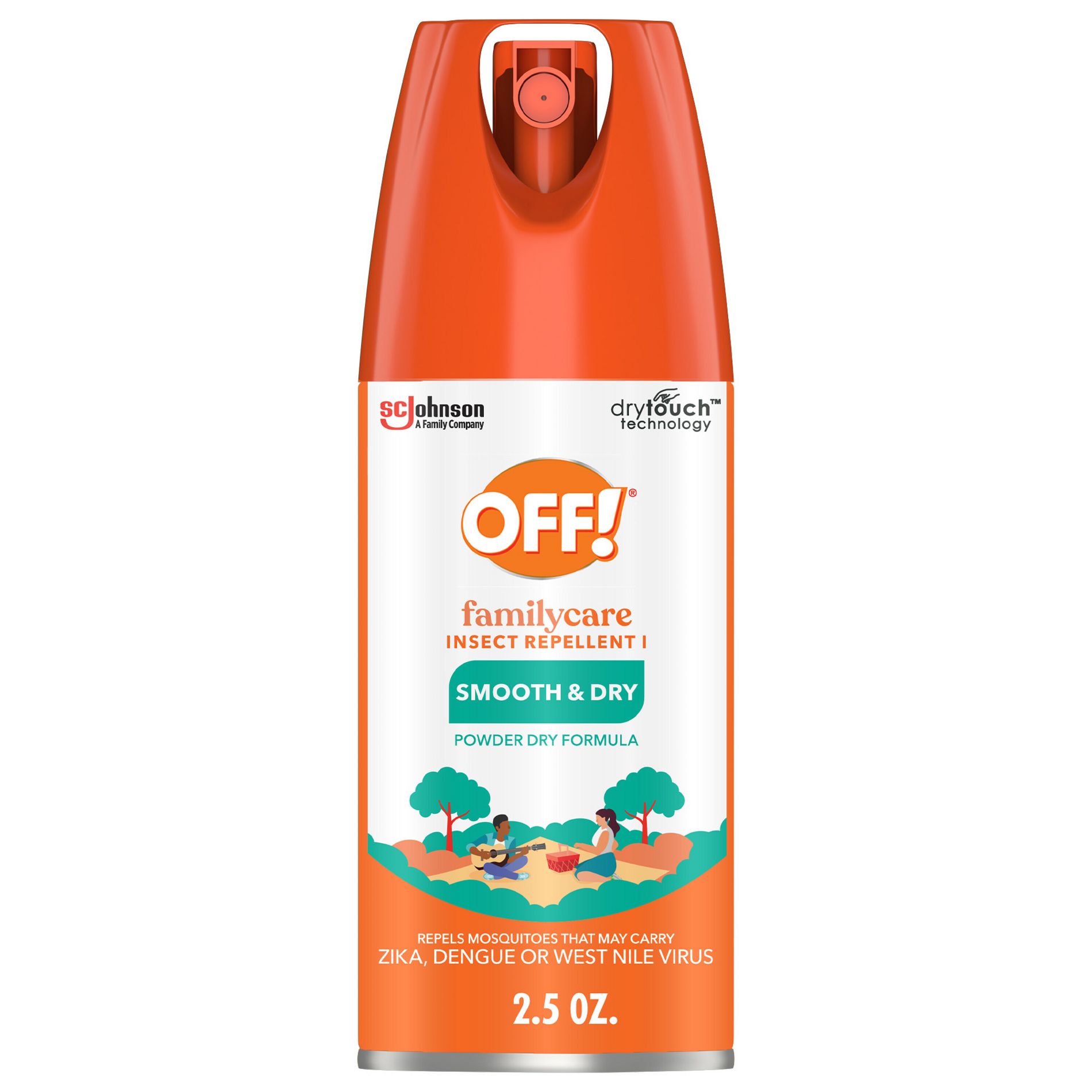 OFF! FamilyCare Bug Spray & Mosquito Repellent Travel Size - 2.5oz: Repels Mosquitoes, Ticks, and Gnats, 6-Hour Protection, DEET Formula