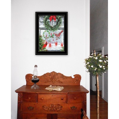 YOOCOZZ Christmas Trendy Decoration, Wall Decor, Household Supplies & Décor -"Christmas Peace" by Ed Wargo Ready to Hang Framed Print, Black Frame