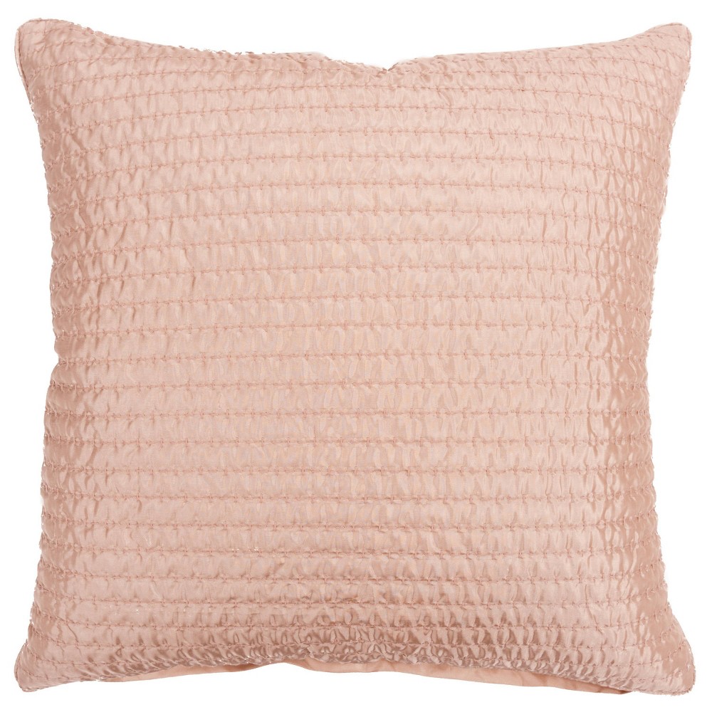 Photos - Pillow 22"x22" Solid Polyester Filled  Blush - Rizzy Home