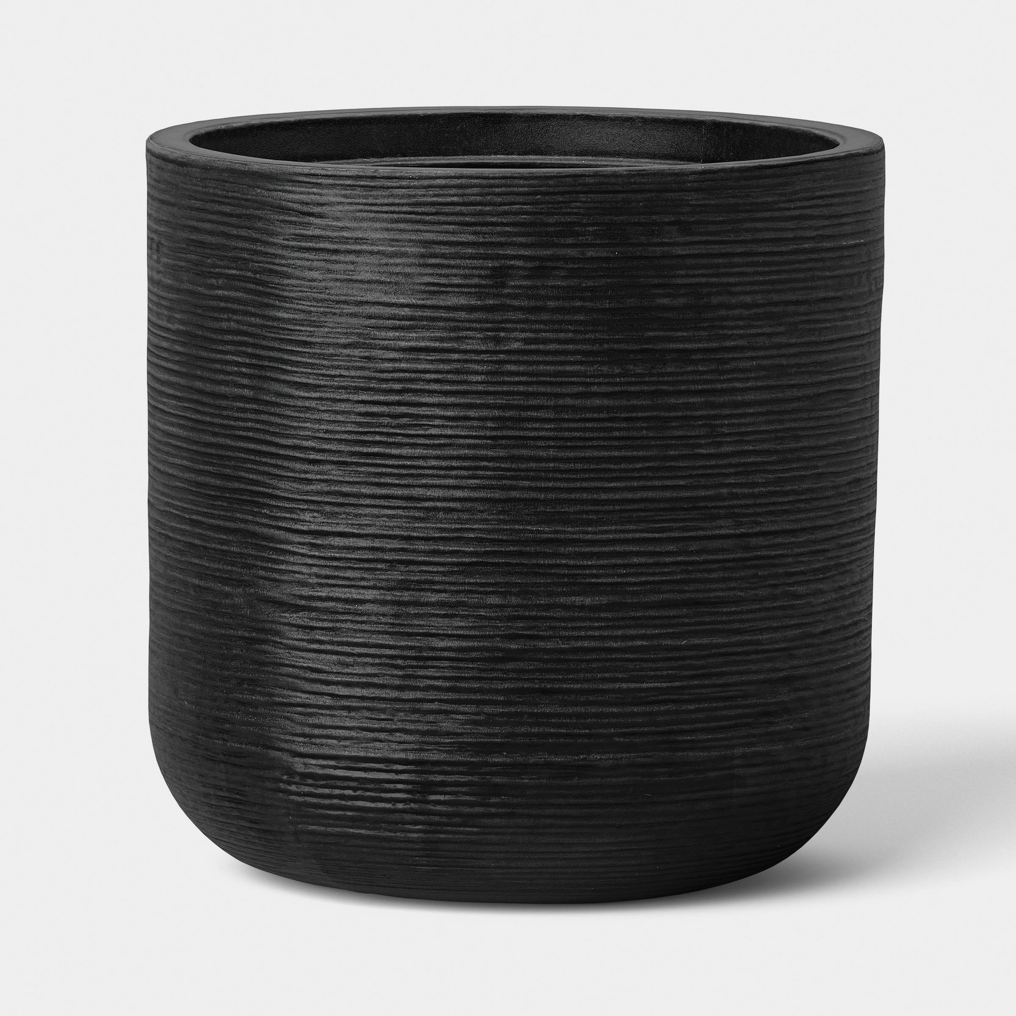 Fluted Outdoor Planter Black 12" - Threshold™