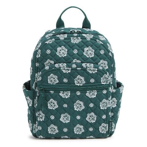 Vera Bradley Women's Cotton Small Backpack Bandana Paisley - Silver and Black