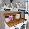 2-Tier Washer Dryer Countertop with 2.75" H Edge Rails, Laundry Countertop with Anti-Slip Pads, Washer and Dryer Topper with Non-Slip Pad, Walnut - 3 of 4