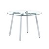Modern minimalist style circular transparent tempered glass table, tempered glass tabletop, silver metal table legs, suitable for kitchen, dining room - 3 of 3