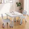 Kids Table and 2 Chairs Set w/Graffiti Desktop Height Adjustable Toddler Table and Chairs Set for Reading Drawing, Playing, Eating - 3 of 4