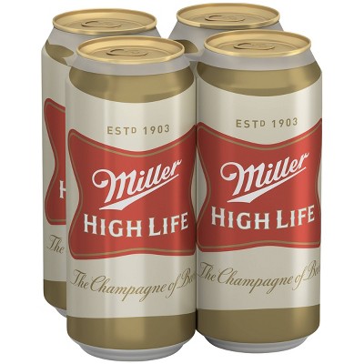 Miller High Life Beer - 4pk/16 fl oz Cans