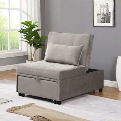 4 in 1 Adjustable Footstool Bed Stool Guest Sofa Chair, Modern Sleeper Sofa Guest Bed