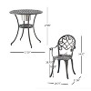 Osparple Outdoor Patio Furniture Bistro Set Aluminum Hollow Design Bar Conversation Chairs and Round Table for Garden, Backyard, Terrace - 4 of 4