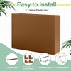 TUYOHW Metal Planter Box, Rectangular Planter Box with Drainage Holes, Large Planters with Removable Shelf for Outdoor Plants, Black - 3 of 4