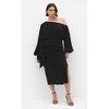 Women's Plus Size Alysia Tie Front Midi Dress - black | CITY CHIC - 2 of 4