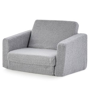 Honeyjoy 2-in-1 Toddler Fold out Couch Children’s Convertible Sofa to Lounger Grey - 1 of 4