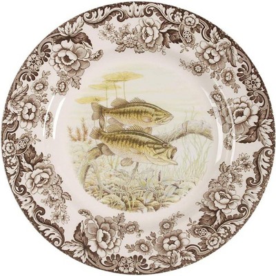 Spode Woodland 10.5” Dinner Plate, Perfect For Thanksgiving And Other Special Occasions, Made In England, Fish Motifs