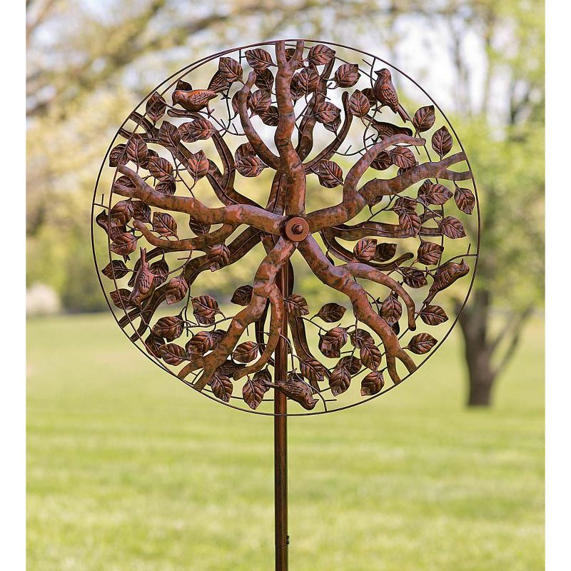 Wind & Weather Copper-Colored Tree of Life Metal Wind Spinner, 2 of 8