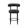 Meridian Furniture,Bordeaux Black Vegan Leather Counter Stool, Set of 2 - 2 of 4