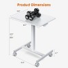 SEVOBAL Mobile Laptop Desk Pneumatic Sit to Stand Table Rolling Cart with Lockable Wheels Home Office Computer Workstation, White, 25.5"*18.8"*43.3" - 2 of 4