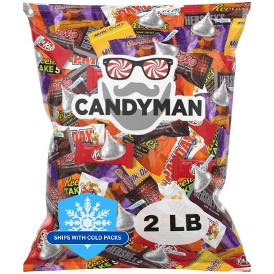 CANDYMAN 2 Pound Chocolate Bag of Individually Wrapped Fun and Mini Sized Chocolate Treats