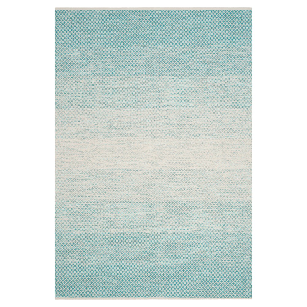 Turquoise/Ivory Geometric Flatweave Woven Area Rug 6'x9' - Safavieh