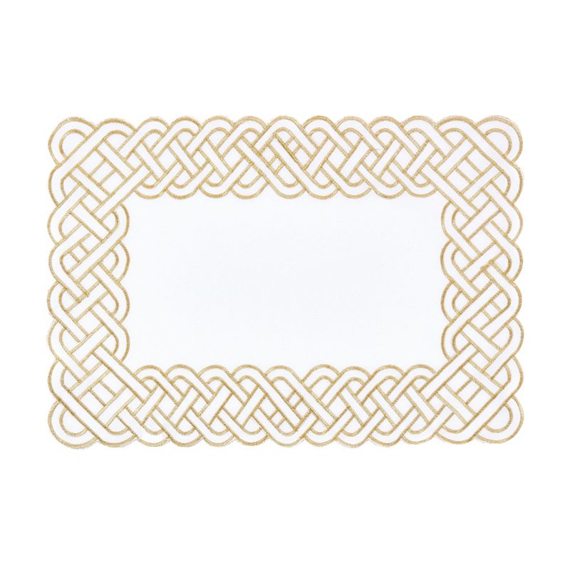 Saro Lifestyle Table Placemats with Braid Embroidered Design (Set of 4), 1 of 5