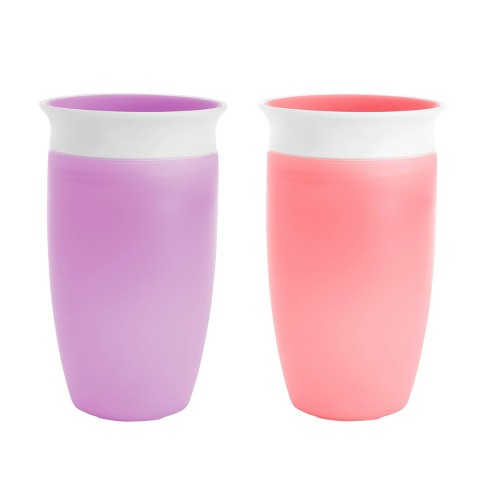 Munchkin Click Lock Bite Proof Sippy Cup Pink/Purple 9 Ounce 2 Count